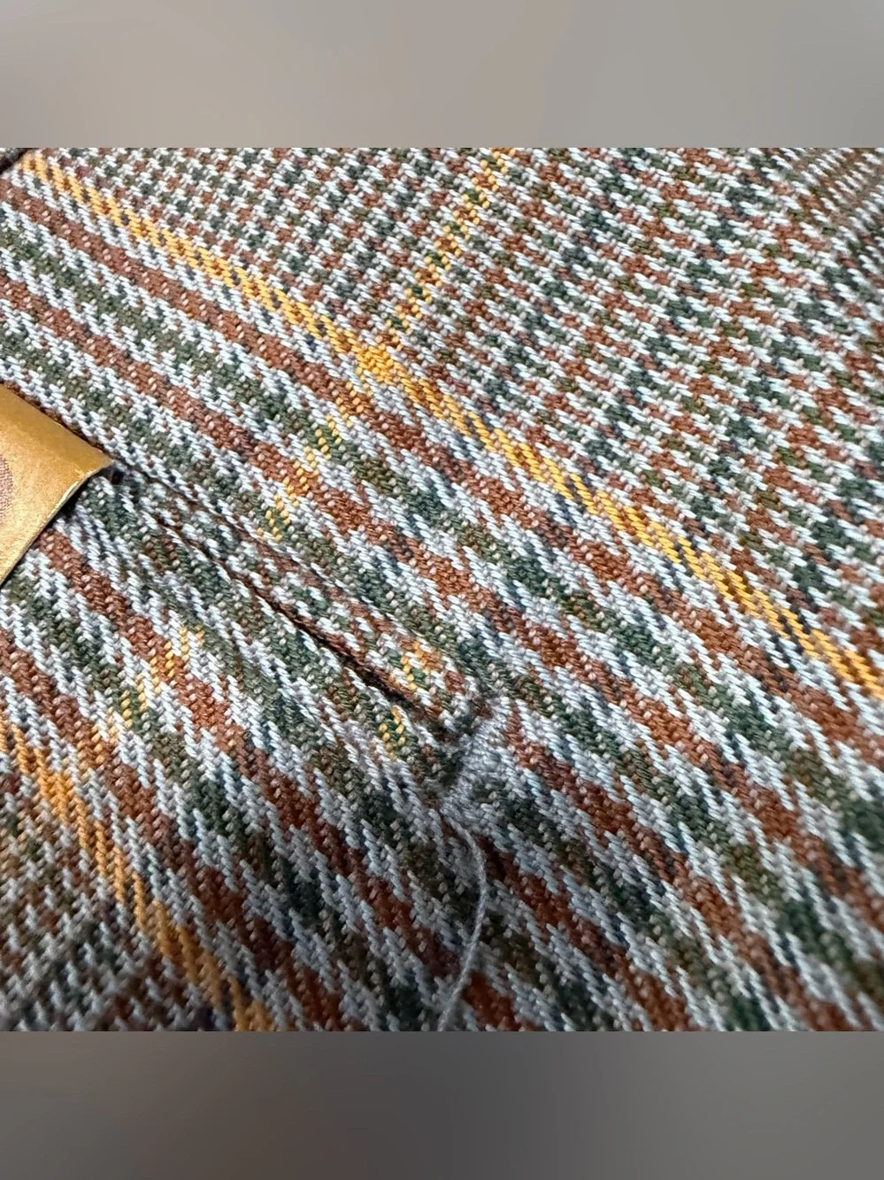 Vintage 1970s Levi’s STA-PREST Deadstock Plaid Pants 31x31 Blue Green Tan